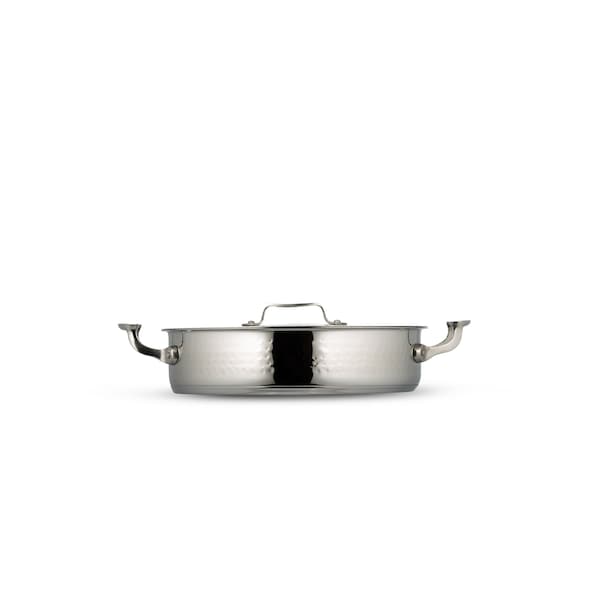 Bon Chef Cucina 6 Qt Pot W/Cover Hammer Finish Ind Bottom 12 3/8" Dia X 3" H / 6 Qt 60030HF - main
